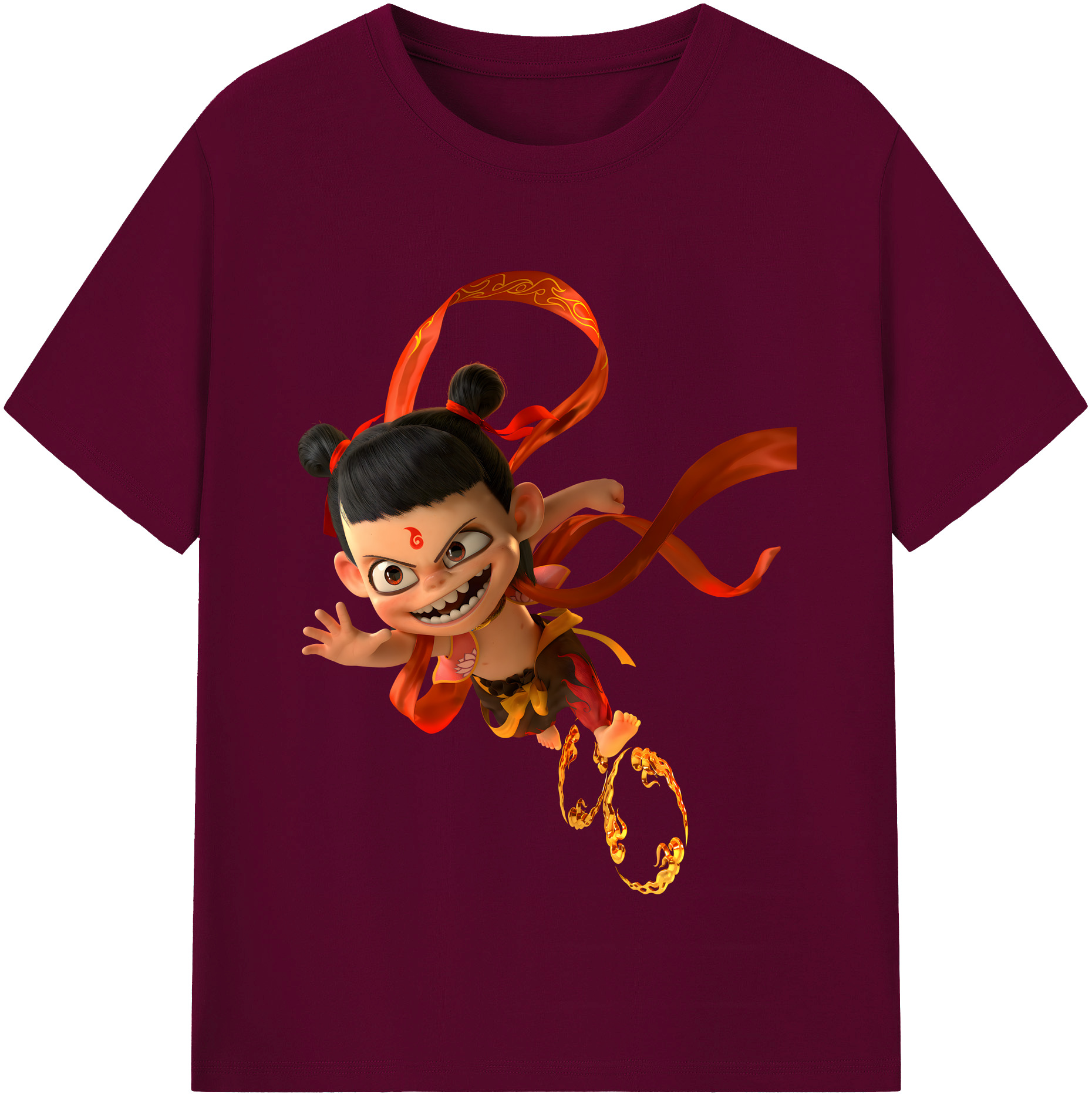 （画像用） Ne Zha 2 ナタ 魔童の大暴れ レディースカジュアルプリントTシャツ（綿100％）
